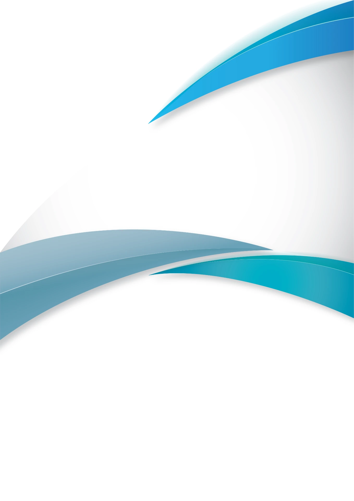 Minimal healthcare proposal cover with layered blue and teal architectural curves